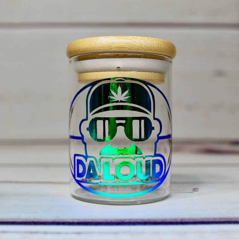 Holographic Stash Jar Airtight Lid Jar Small Glass Stash Jar Custom Jars 